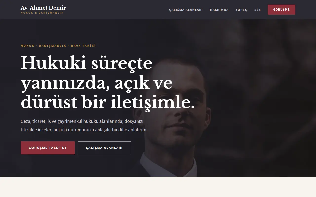Avukat Web Sitesi — Av. Ahmet Demir